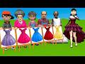 Squid Game Vs Scary Teacher 3D Squid Girl Bikini Dressing Room Long Dress Drawing 5 Times Challenge