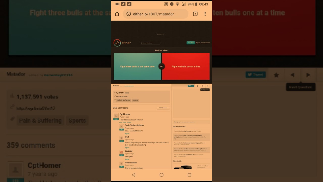 Would you rather with Android 17