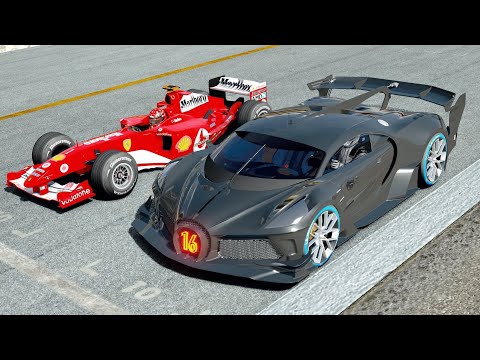 Bugatti Black Devil VGT vs Ferrari F1 2004 - Drag Race 10 KM