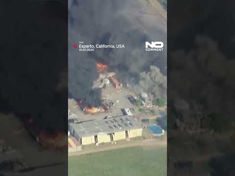 Video Thumbnail: Explosion at California fireworks site sets off massive fire #shorts #nocomment #explosion