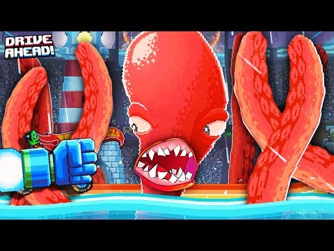 БИТВА С ГИГАНТСКИМ ОСЬМИНОГОМ за машинки Хот Вилс в игре Drive Ahead разбей голову противнику