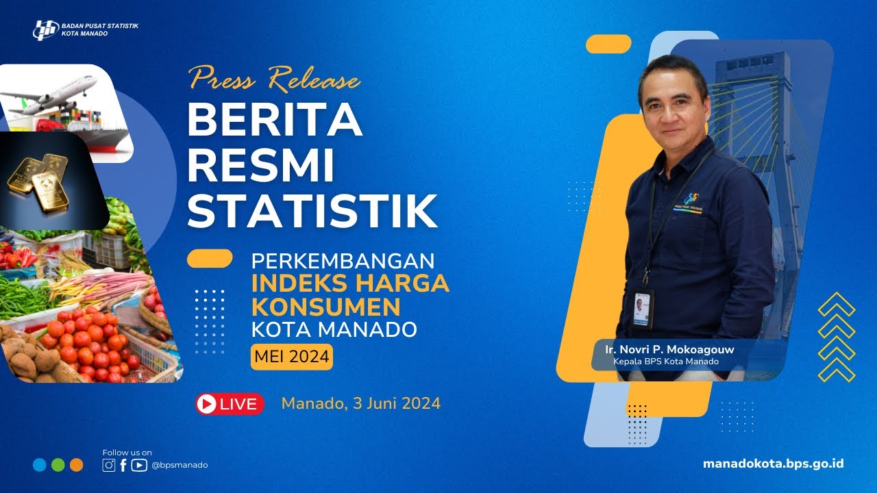 Press Release Berita Resmi Statistik Perkembangan Indeks Harga Konsumen Kota Manado Mei 2024