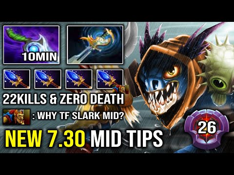 How to 100% Delete Mid in 7.30 Like a Pro Slark with 10Min Diffusal Brutal Mana Burn EZ Dota 2