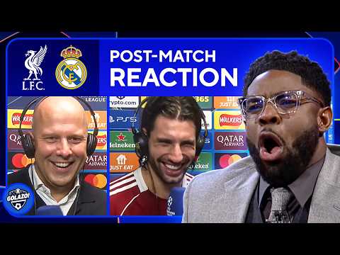 Arne Slot and Dominik Szoboszlai on Liverpool's win vs. Real Madrid w/ Jamie Carragher 🤣 | UCL Today