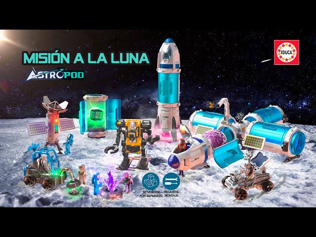 Vídeo relacionado con Educa - Misión a la Luna - Cohete Espacial, Construye y Juega; Cohete con Humo Efecto Humo y vehículo Lunar con Detector de Metales Real; Luces y Sonido; A Partir de 6 Años (41350)