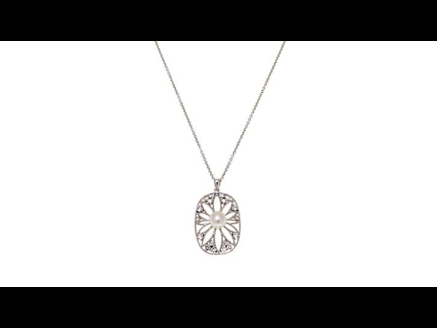 Imperial Pearls 89mm Cultured Pearl Floral Pendant