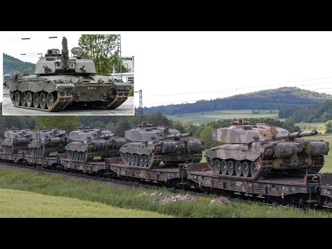 Dozens of British Army tanks arrive by train and travel on German roads 🇬🇧 🇩🇪