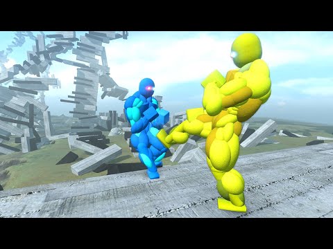 Overgrowth euphoria AI  active ragdoll physics NPC WAR | Yellow Team Vs Blue Team