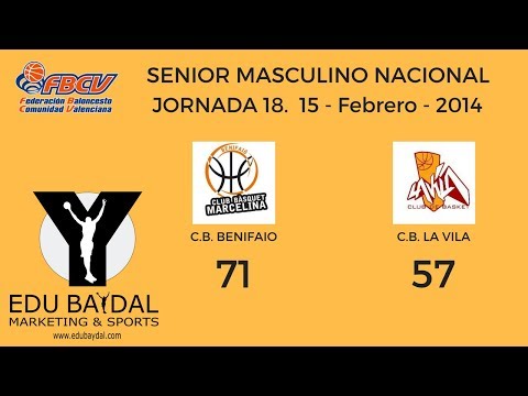 JORNADA 18. CLUB BASQUET MARCELINA BENIFAIO - CLUB BASKET LA VILA