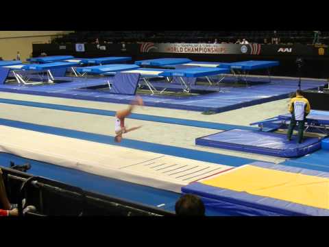2014 Worlds Tumbling Raquel Pinto POR 1st pass Prelim Women