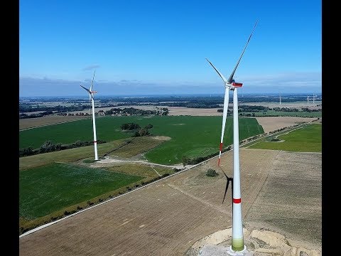 Enercon E-126, E -141 and Eno 126, 92, 82 Wind turbines from the air