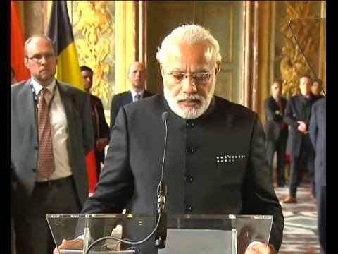 PM Modi & Belgian PM Mr Charles Michel at Joint Press Statements in Brussels