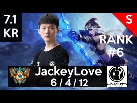 7.1 IG JackeyLove (Ashe) 6-4-12 vs KR#19 SKT T1 Sky (Jhin)