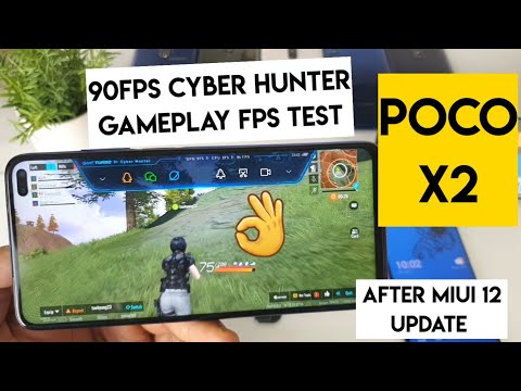 Miui 12 Poco x2 90fps cyber hunter gameplay test