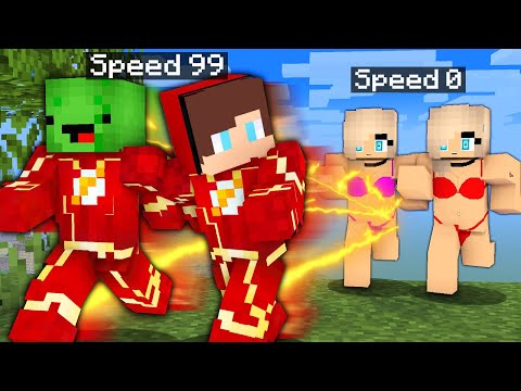 Mikey and JJ Became OVERSPEED Runner in Minecraft - Maizen Nico Cash Smirky Cloudy