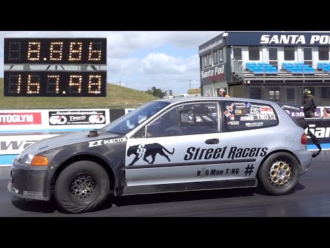 FWD K20 HONDA CIVIC EG FINALLY GETS INTO THE 8's FOR THE 1/4 MILE