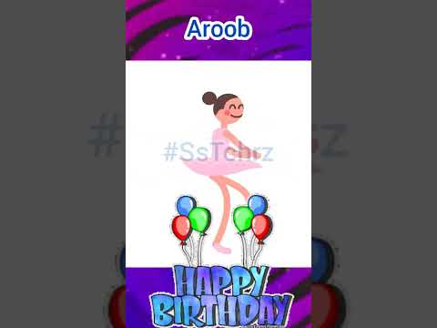 Aroob | Happy Birthday | Birthday Status with Name | HBD | Birthday Wishes | B-Day Song | B-Day Card