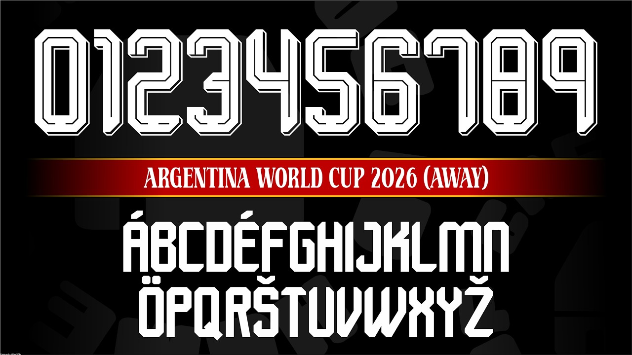 ARGENTINA WORLD CUP 2026 AWAY (FOOTBALL FONT)