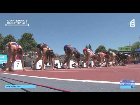 Championnats de France CA/JU 2022 - 100 Haies JUF Demi 1 (Malorie Jué 4e en 14.09)