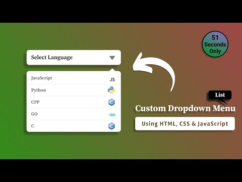 Custom Dropdown Menu Using Html Css Javascript Shorts