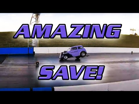 AMAZING SAVE! Gary Bird Narrowly Avoids Hitting the Wall During Outlaw Anglia – NSRA Hot Rod Drags