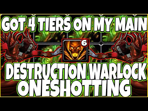 Chaos Bolts Flying All Over The Place - Got 4 Tier Sets On Main - Destruction Warlock Oneshotting