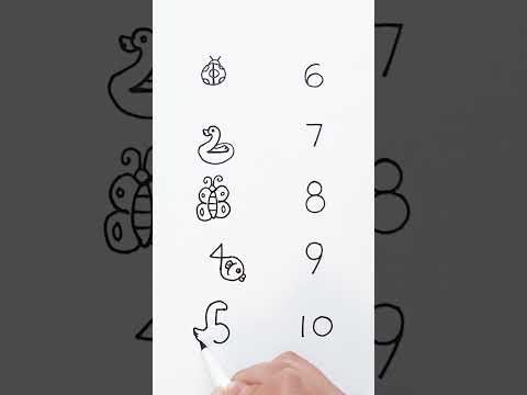 Animal Doodles using Number! #shorts