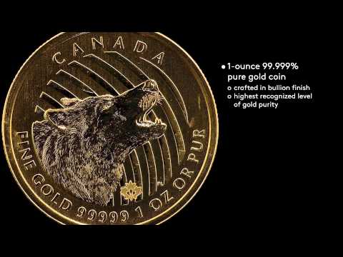 Bullion 1-ounce 99999 Pure Gold "Howling Wolf"