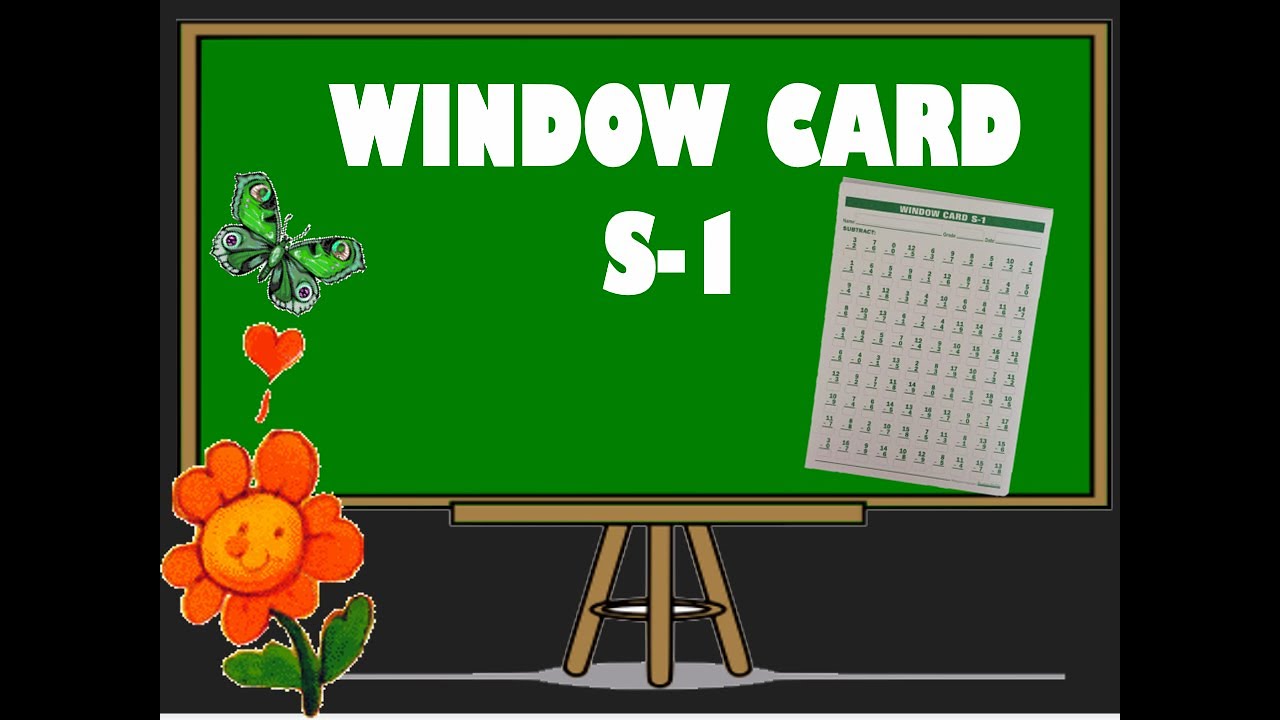 WINDOW CARD S-1 DD Card Practice Basic Subtraction Facts