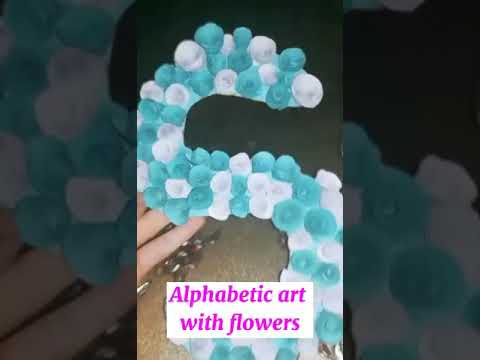 Alphabetic Art with flowers🌺| Craft Art work❤| Easy trick😊/SIBGHA'S WORLD