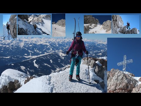 Dachstein Windlegerscharte Überschreitung Schi Extrem März 2022