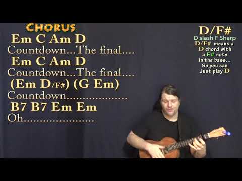 Final Countdown (Europe) Bariuke Cover Lesson with Chords/Lyrics - Capo 2nd Fret
