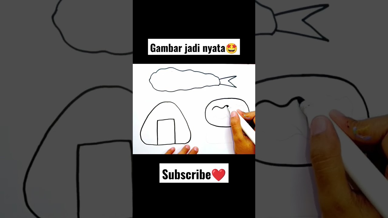 Menggambar menjadi nyata gambar makanan sushi #magicart #drawingandcolouring #sushi #menggambar