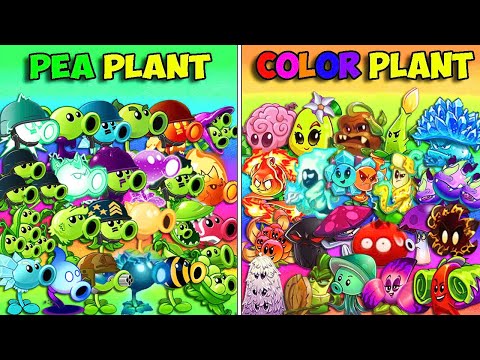 All Pea vs Color Plants Team - Who WIll WIn? - Pvz 2 Team Plant vs Team Plant