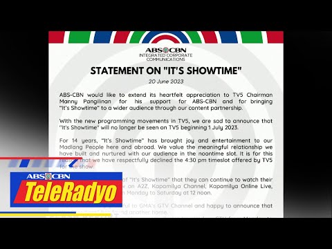 It's Showtime ng ABS-CBN mapapanood na sa GTV simula Hulyo 1 Headline Pilipinas (20 June 2023)