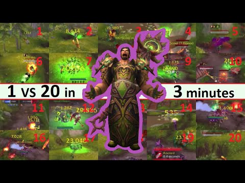 110 Destruction Warlock Twink 1 vs 20 in Battlegrounds (BFA 8.3)