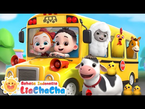 Bus Hewan Lucu🚌| Roda di Bis | Wheels on the Bus | Lagu Anak-anak Seru |  LiaChaCha Bahasa Indonesia