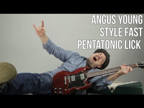 AC/DC - Angus Young Style Fast Pentatonic Lick From TNT - Lead Guitar Lesson - Rock Guitar Soloing