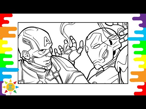 Capitan America VS Iron Man Coloring Pages | Avengers Coloring Pages | Jim Yosef&Anna Yvette- Linked