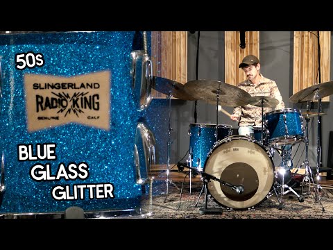 Slingerland 22/13/16/5.5x14" Radio King Drum Set - 1950's Blue Sparkle image 26