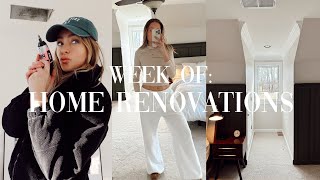a week of HOME RENOVATIONS! | flooring, light fixtures, & painting our master bedroom