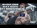 Nick Walker | 150 LBS. DB SHOULDER PRESS! | TRAINING SHOULDERS WITH MY BRO!