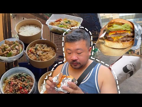 曼谷旅遊blog | 吃爆路邊攤250泰銖雙層起司美式漢堡｜到泰國一個月終於吃到TAIWAN飯糰！｜Savoey上味泰超好吃外送到家