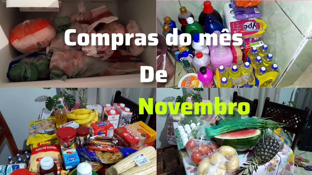 #compras do mês de novembro pra 4 pessoas,já organizei e guardei as compras#valor 952reais