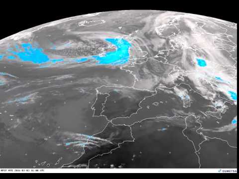 Europe percipation/clouds timelapse 03-03-2016