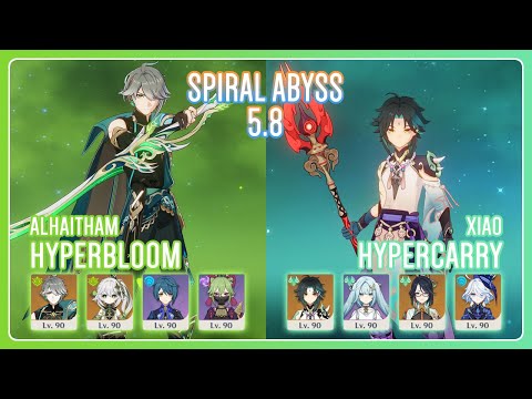 C0 Alhaitham Hyperbloom & C0 Xiao Hypercarry | Spiral Abyss 5.8 | Genshin Impact