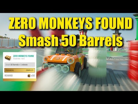 Smash 50 barrels (Zero Monkeys Found challenge) Forza Horizon 4 LEGO DLC