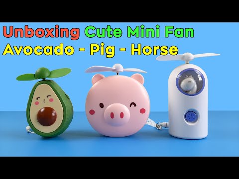 Cute Mini Fan Portable - Avocado, Pig And Horse | Unboxing