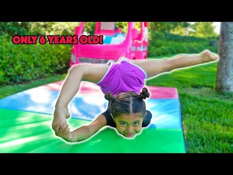 6 YEAR OLD AVA TEACHES NEW CRAZY FLEXIBLE GYMNASTIC MOVES!! (PART 4!) Video