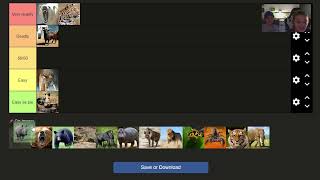 Ranking animals I can be in a fight With Bryce